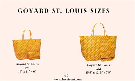 goyard bag size|goyard tote bag sizes.